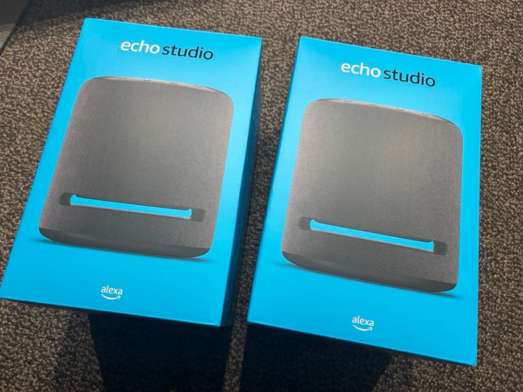 アマゾンエコースタジオ 2台セット スピーカースタンド付き 箱あり