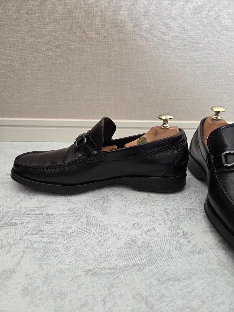 【美品】FERRAGAMO ガンチーニ ローファー 24.5cm ダークブラウン