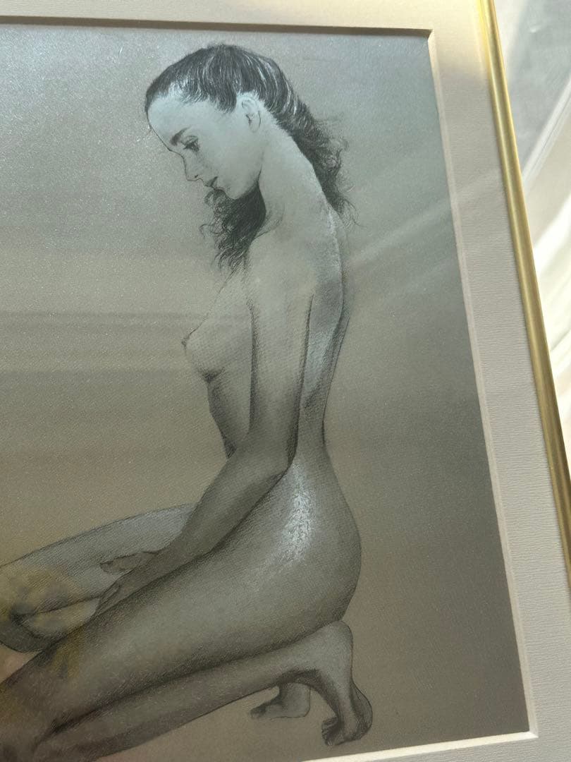 絵画　インテリア　光沢　女性　ラフ　裸婦画