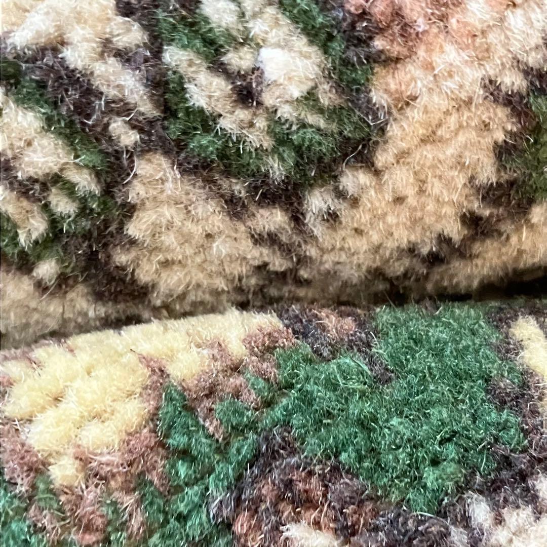 メダリオン113×199カーキ リッチwool グリーン トルコヴィンテージラグ