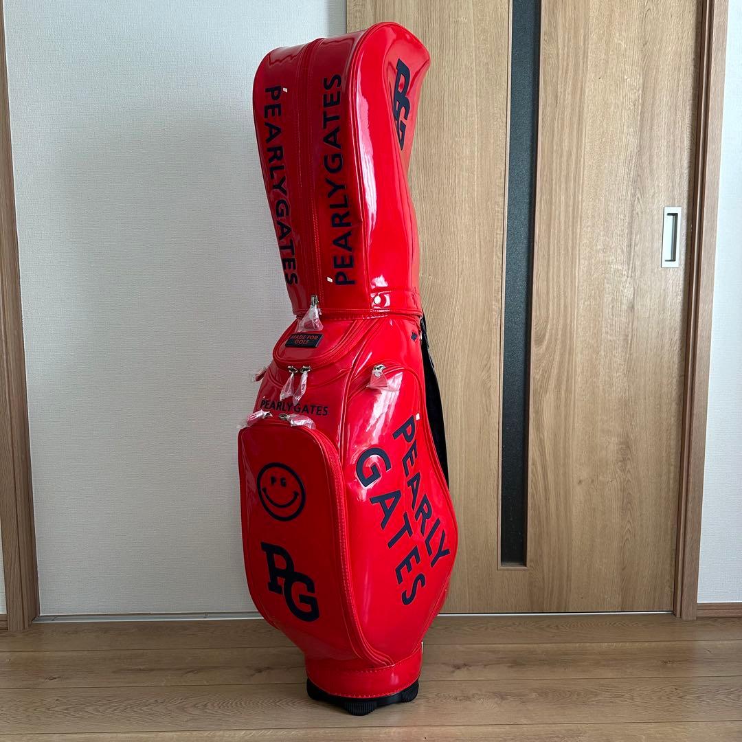 未使用 PEARLY GATES エナメル キャディバッグ レッド - メルカリ