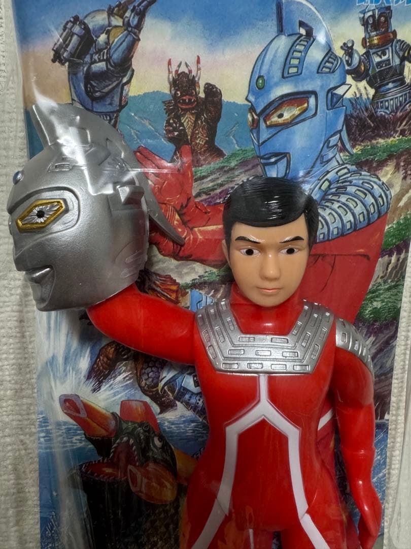 ブルマァク　ウルトラセブン大　マスク取れ　シルバー　復刻版　ソフビ　面取れ ソフビ/ブルマァク BULLMARK/マスク取れ大ウルトラセブン/シルバー