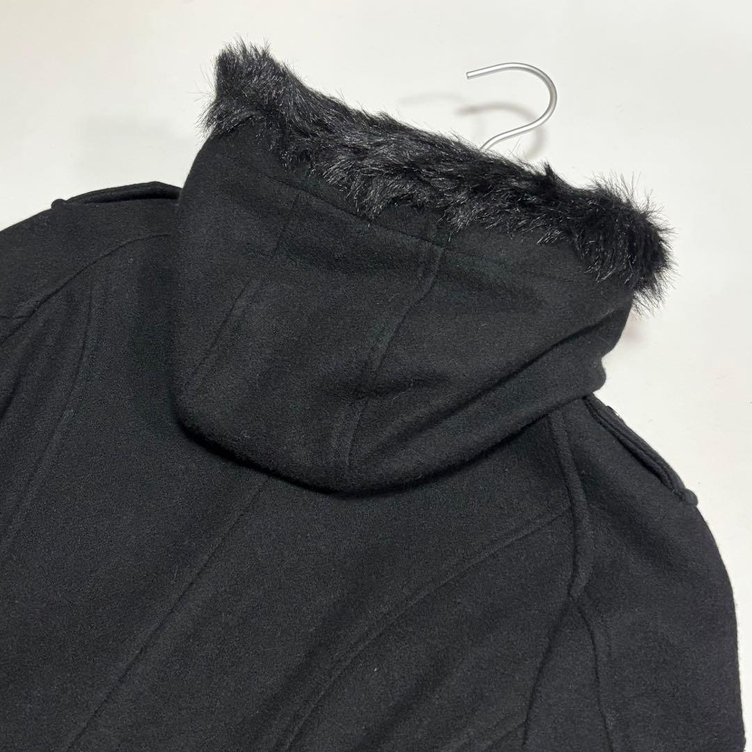 BPN ブラックピースナウ 黒 燕尾 ファー・フーディ コート M - メルカリ