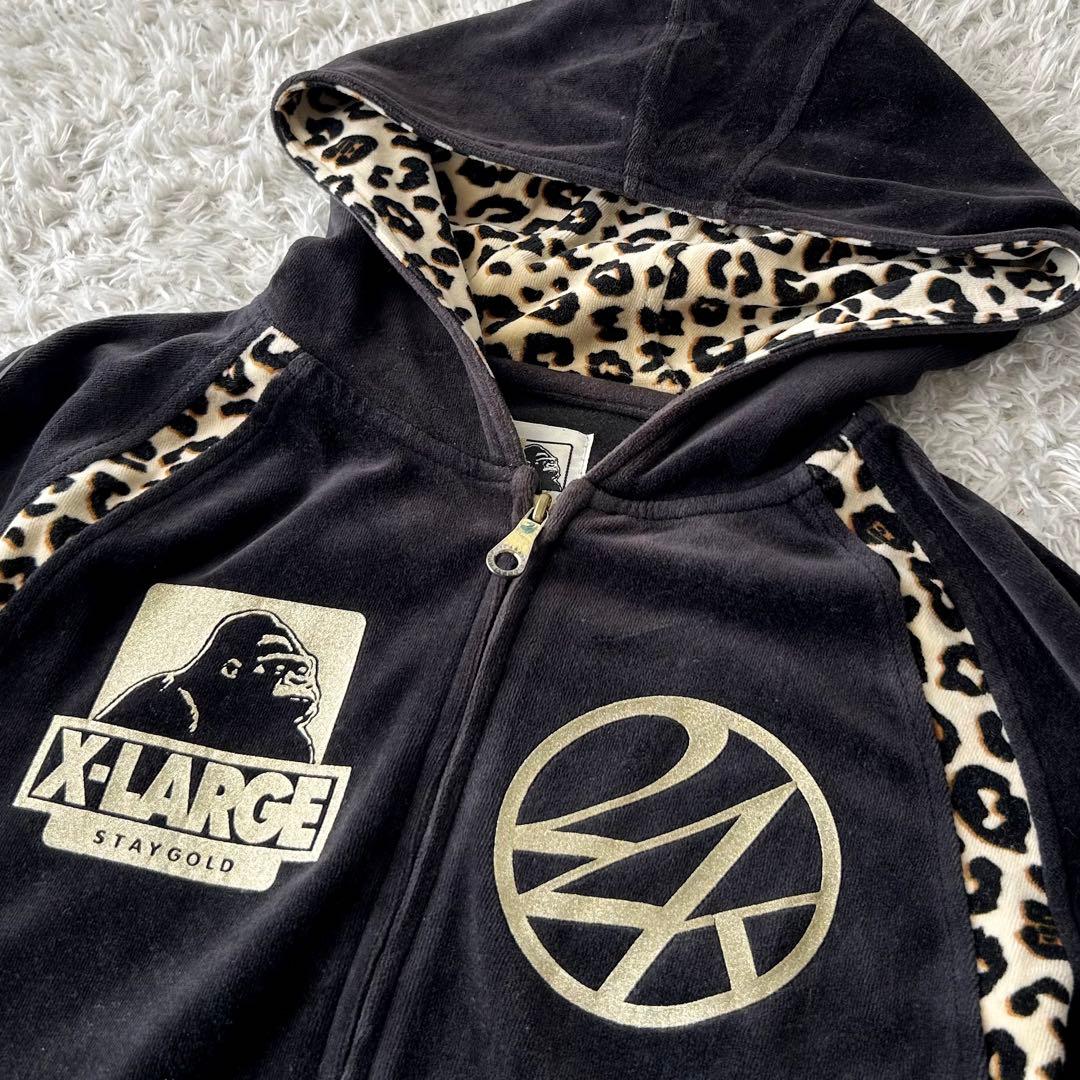 希少✨X-LARGE×24Karats ベロア セットアップ ヒョウ柄 黒 - メルカリ