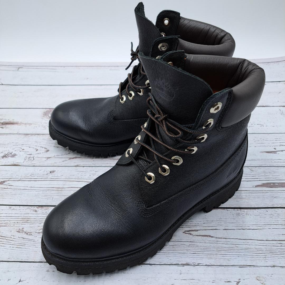 良品 Timberland ティンバーランド 25 オールレザー ブーツ 黒 - メルカリ