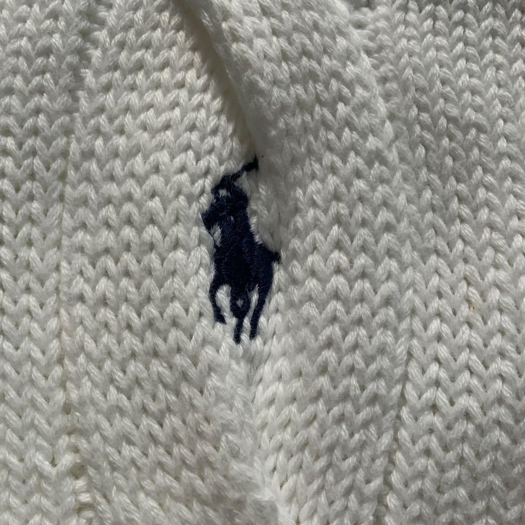 超美品 ポロラルフローレン コットンケーブル編みジップアップニット