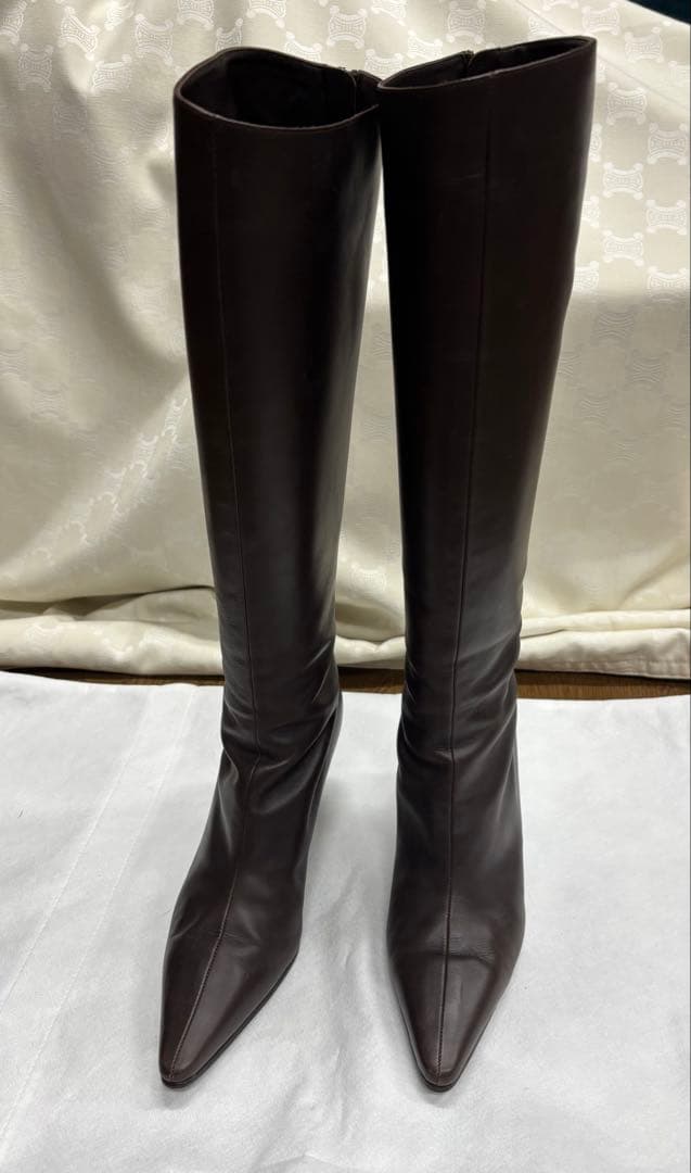 専用　フェラガモ　ダークブラウン ロングブーツ　6.5 23.5cm ガンチーニ