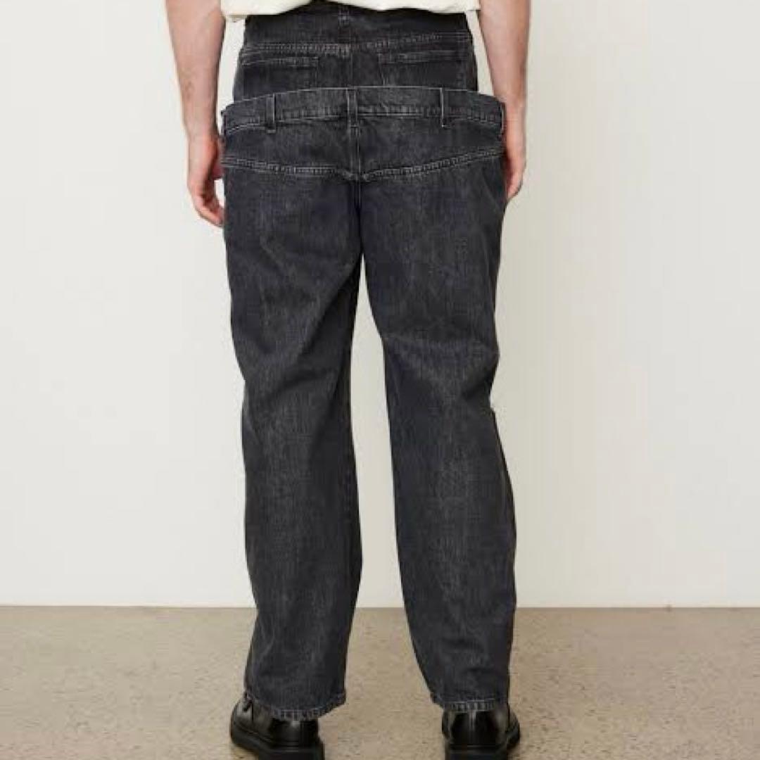 J.W.ANDERSON ダブルウエストデニムパンツ 28 ブラック