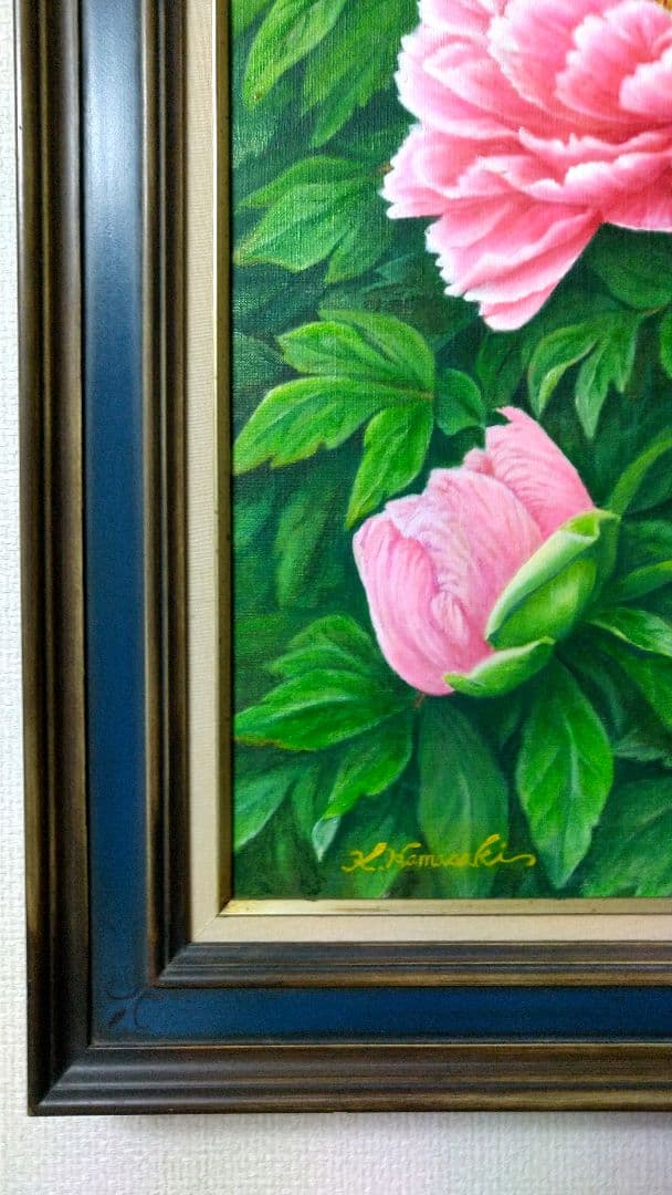 牡丹」絵画 油彩画 油絵 植物画F12号 原画