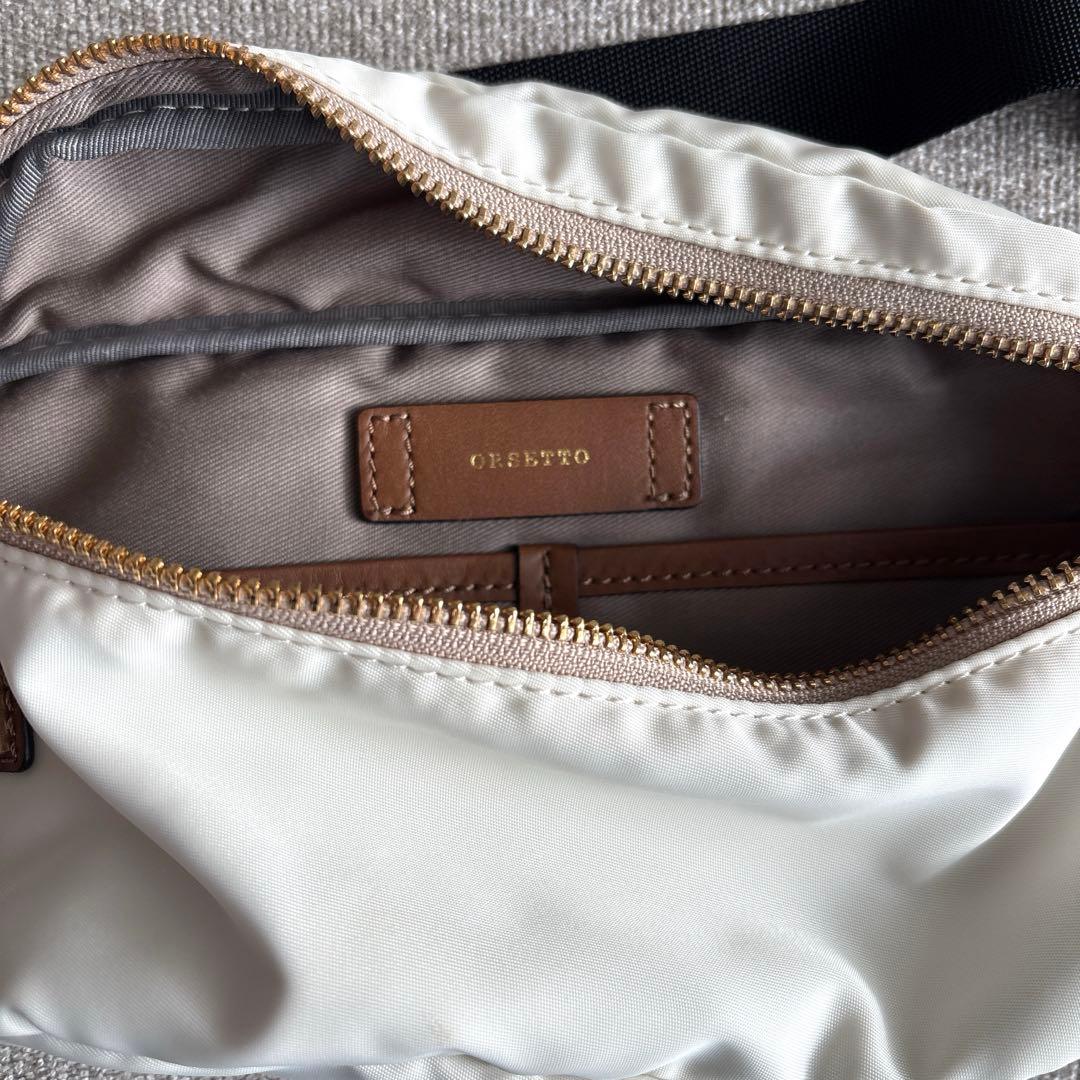 ORSETTO オルセット ナイロンボディバッグ ホワイト - メルカリ