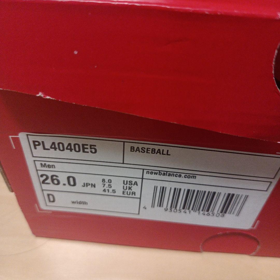 【新品未使用】New Balance 野球スパイク 黒　26.0cm