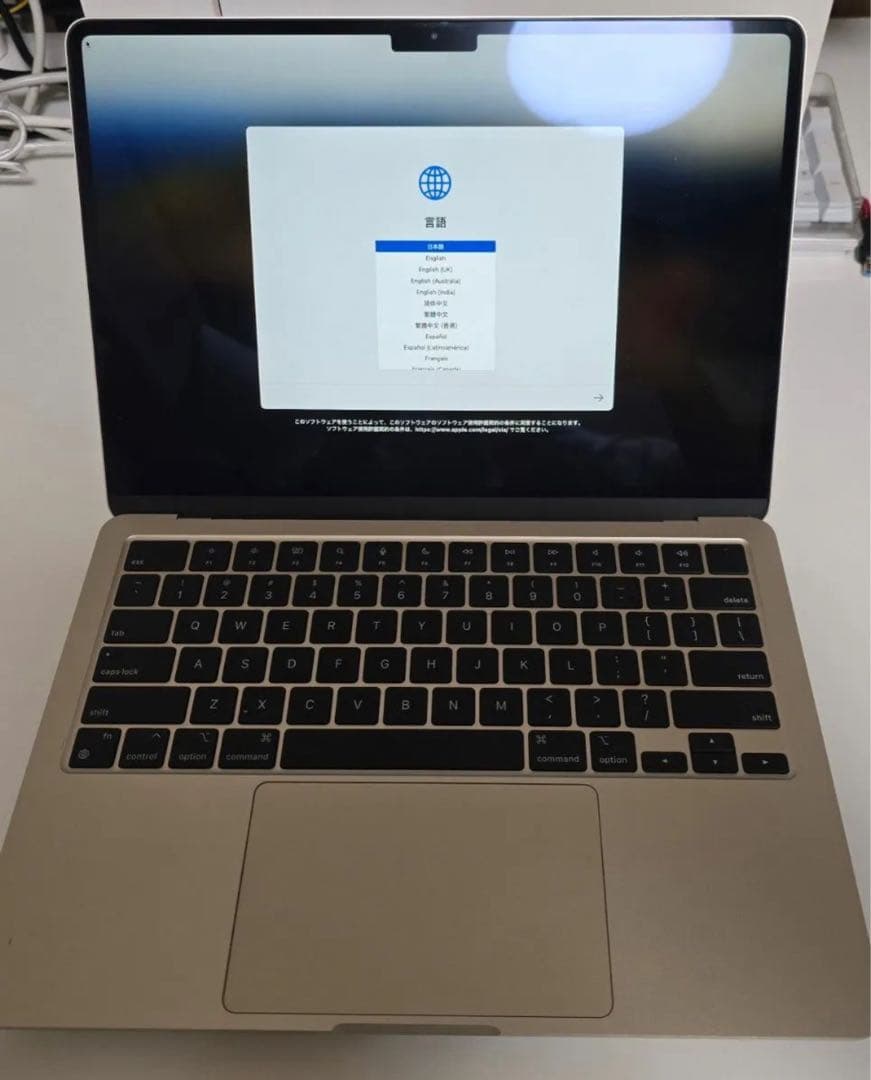 美品】macbook air M2 8GB 256GBスターライト(US配列)美品 Macbookair