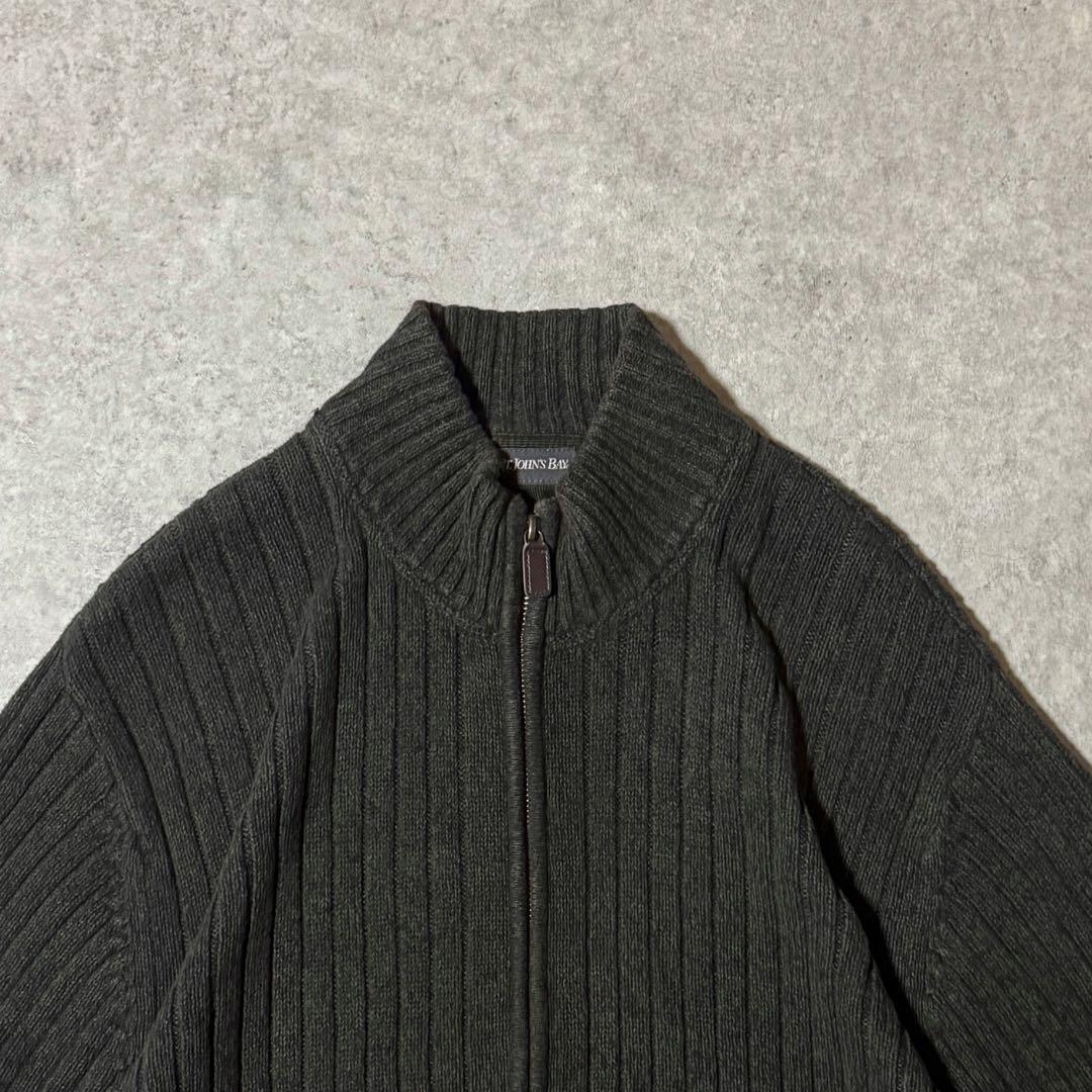 00s セントジョンズベイ ドライバーズニット コットンニット カーキ L