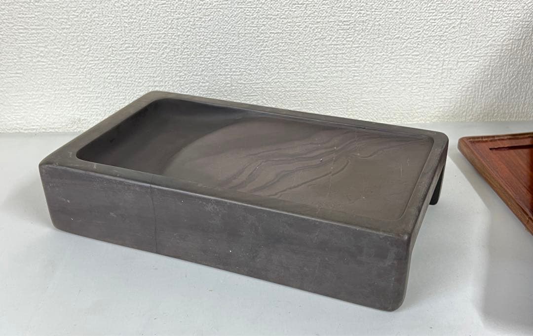 文房具 古美術 長方型抄手硯 端溪硯 書/C8/33