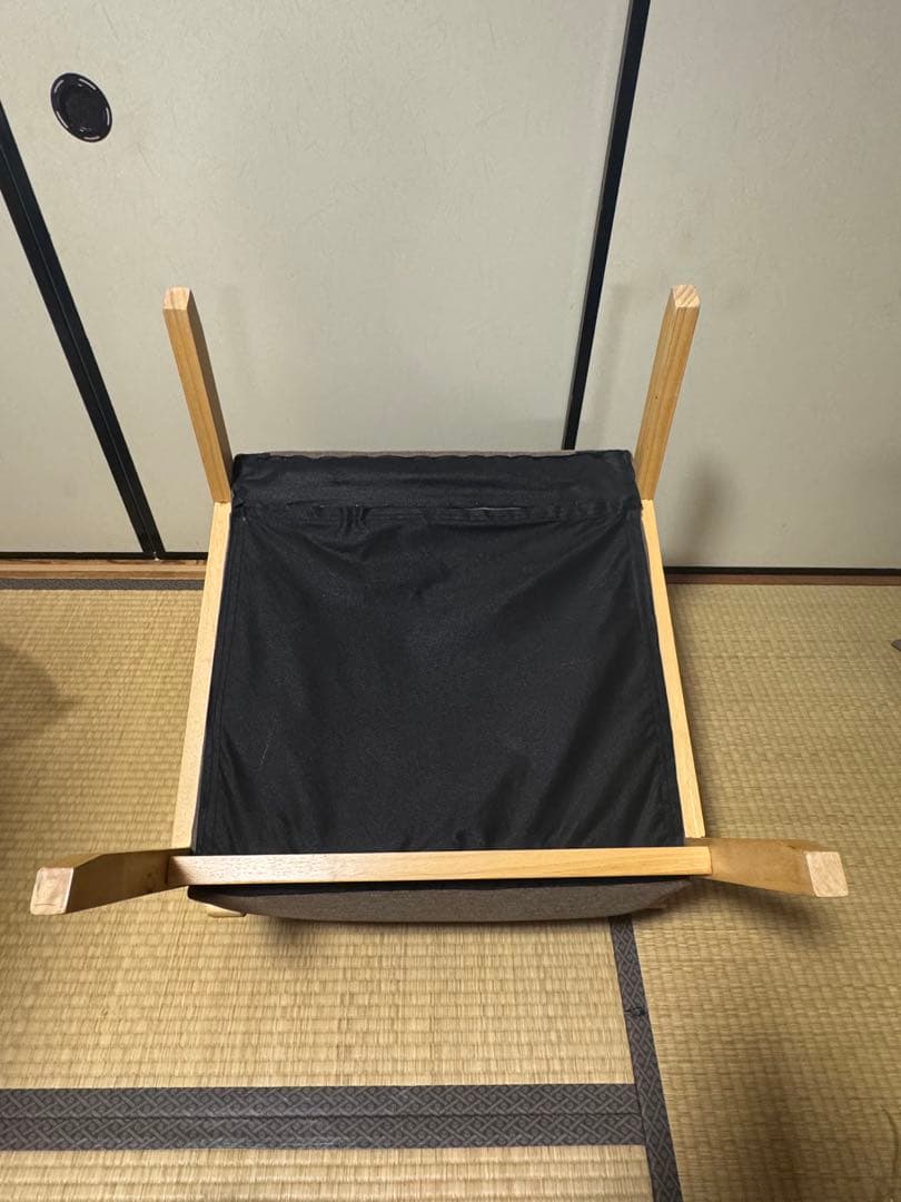 ファブリック 木肘ソファ 1P アームチェア ローソファー1人掛け