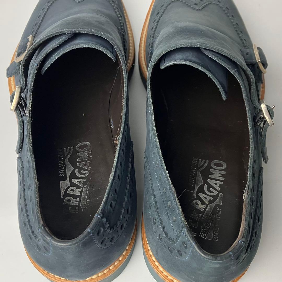 良品】Salvatore Ferragamo ダブルモンク ドレスシューズ 9 - メルカリ