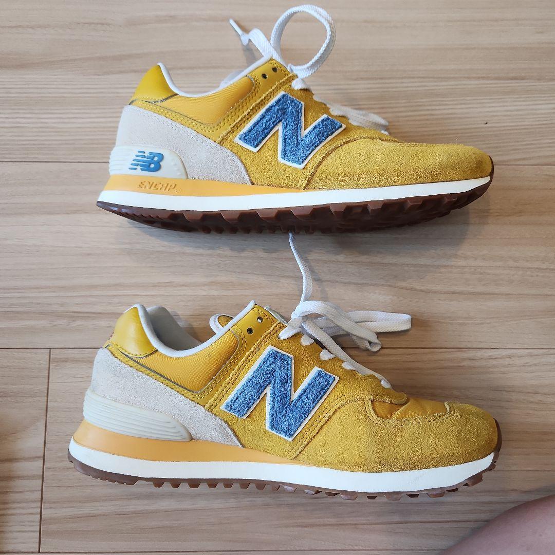 New Balance イエロー スニーカー U574CC - メルカリ