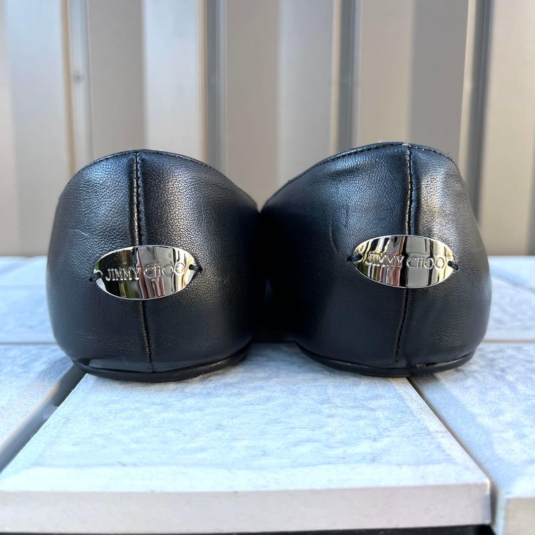 訳あり 37.5 JIMMY CHOO フラット パンプス ぺたんこ 24.5