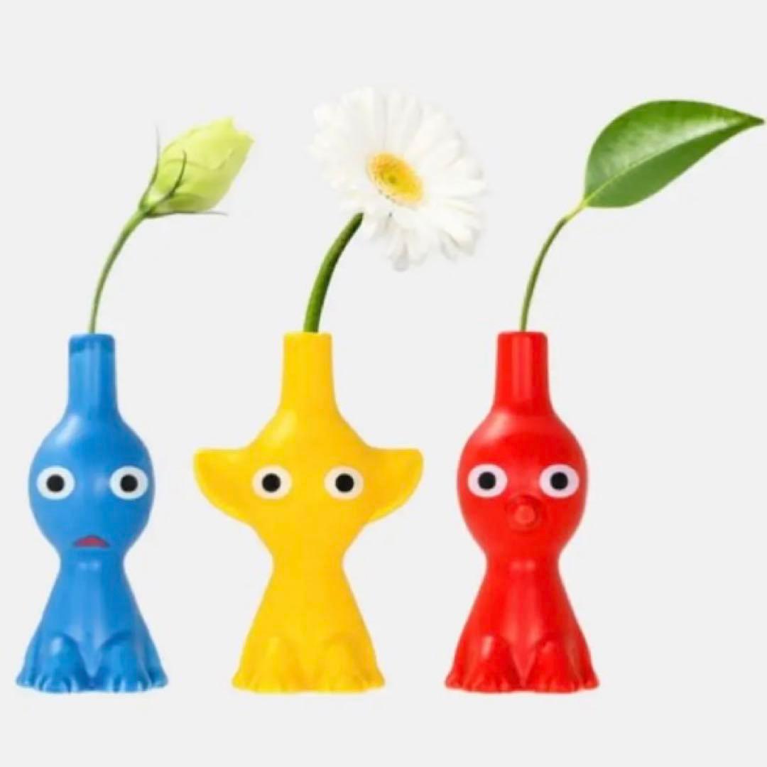 任天堂 ピクミン 花瓶 3点セット インテリア 一輪挿し 赤 青 黄 - メルカリ