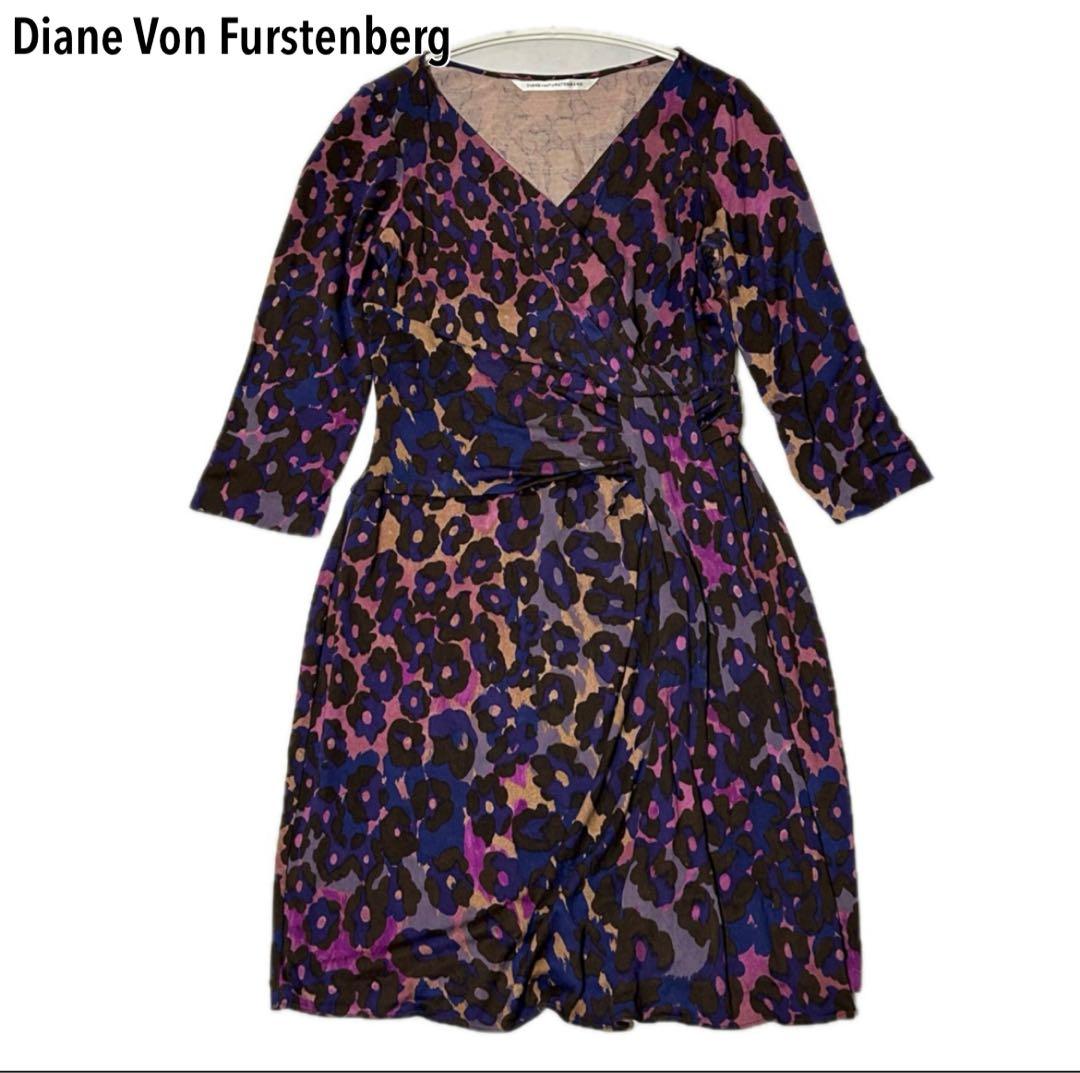 美品 ダイアンフォンファステンバーグ レオパード ワンピース S相当