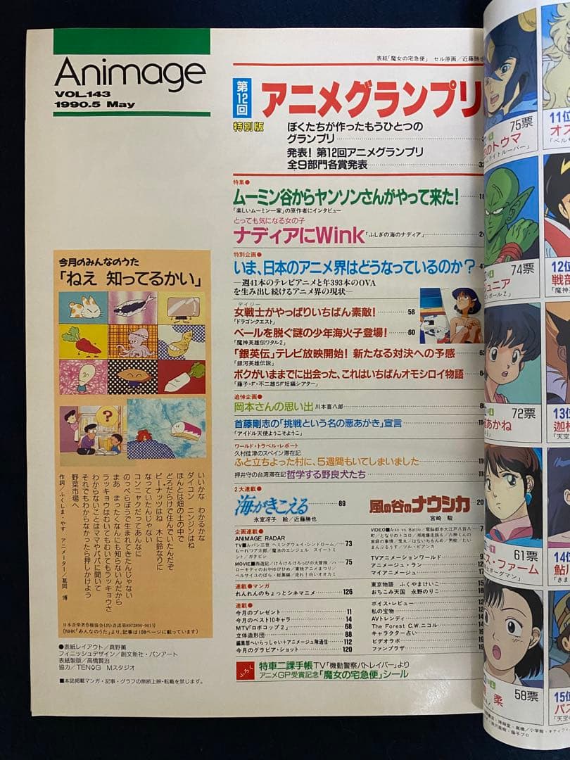 アニメージュ 1990年5月号 海がきこえる 第4回 ジブリ