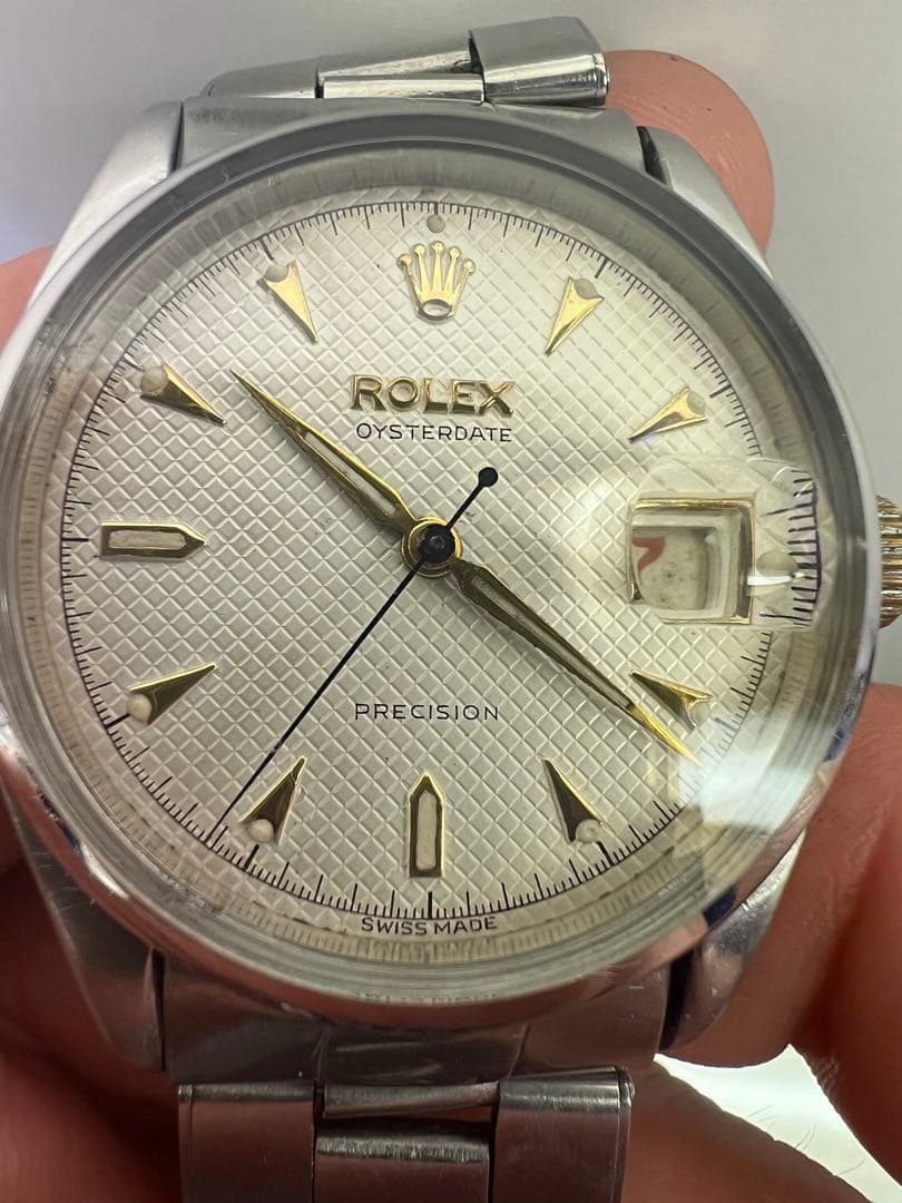ロレックスオイスターデイトプレジョン 純正デベソリベット着お豆腐様