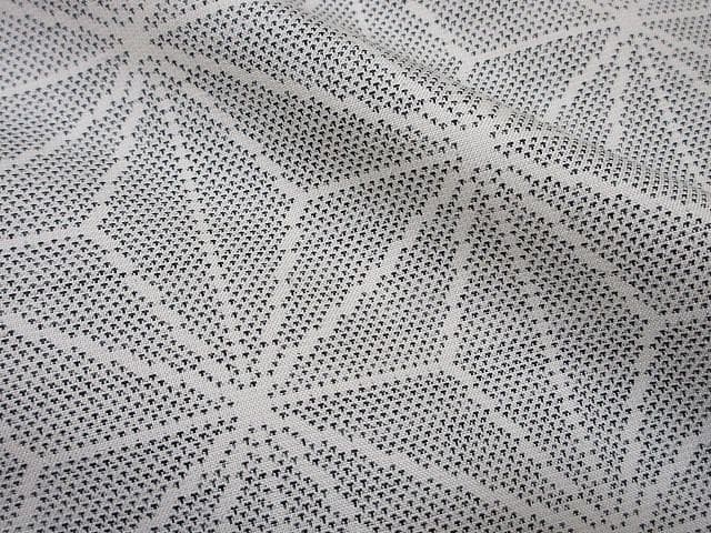 本場白大島紬：麻の葉柄：美品：袷着物：11マルキ：しつけ糸：P10