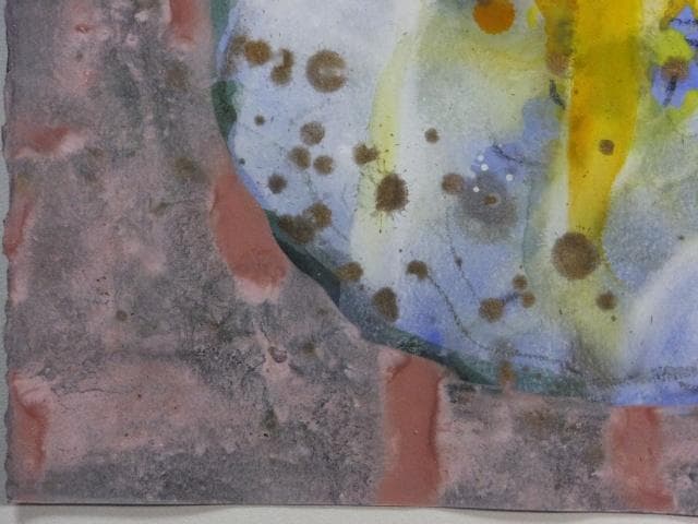 現代美術 山本和香子 直筆サイン『かげろう』ペーパーにグァッシュ