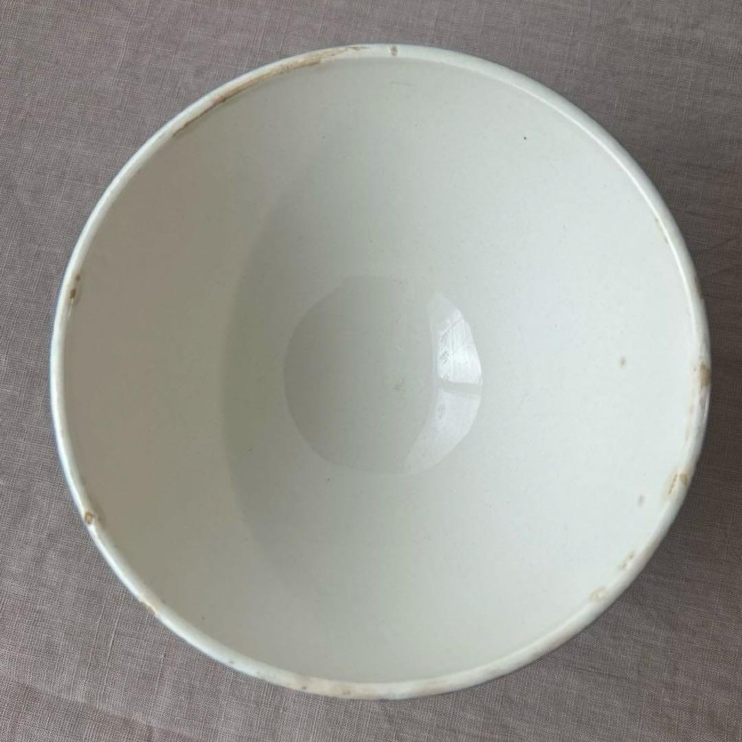 希少】モロッコ柄 レース柄 青色カフェオレボウル フランス