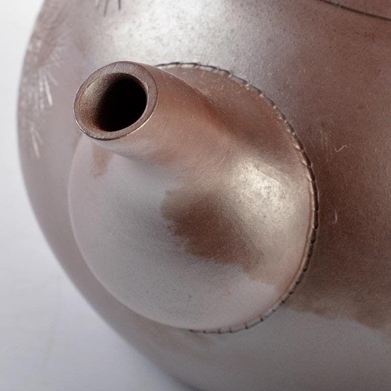 萬古焼 清泉堂 酔月造 紫光刀 花漢詩刻 横手急須 C R5526 - メルカリ