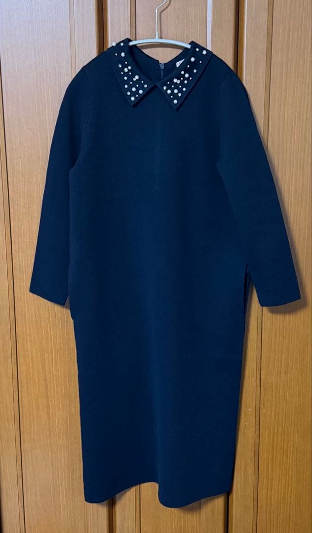 ドレステリア ビジューカラーニットワンピース ネイビー 38