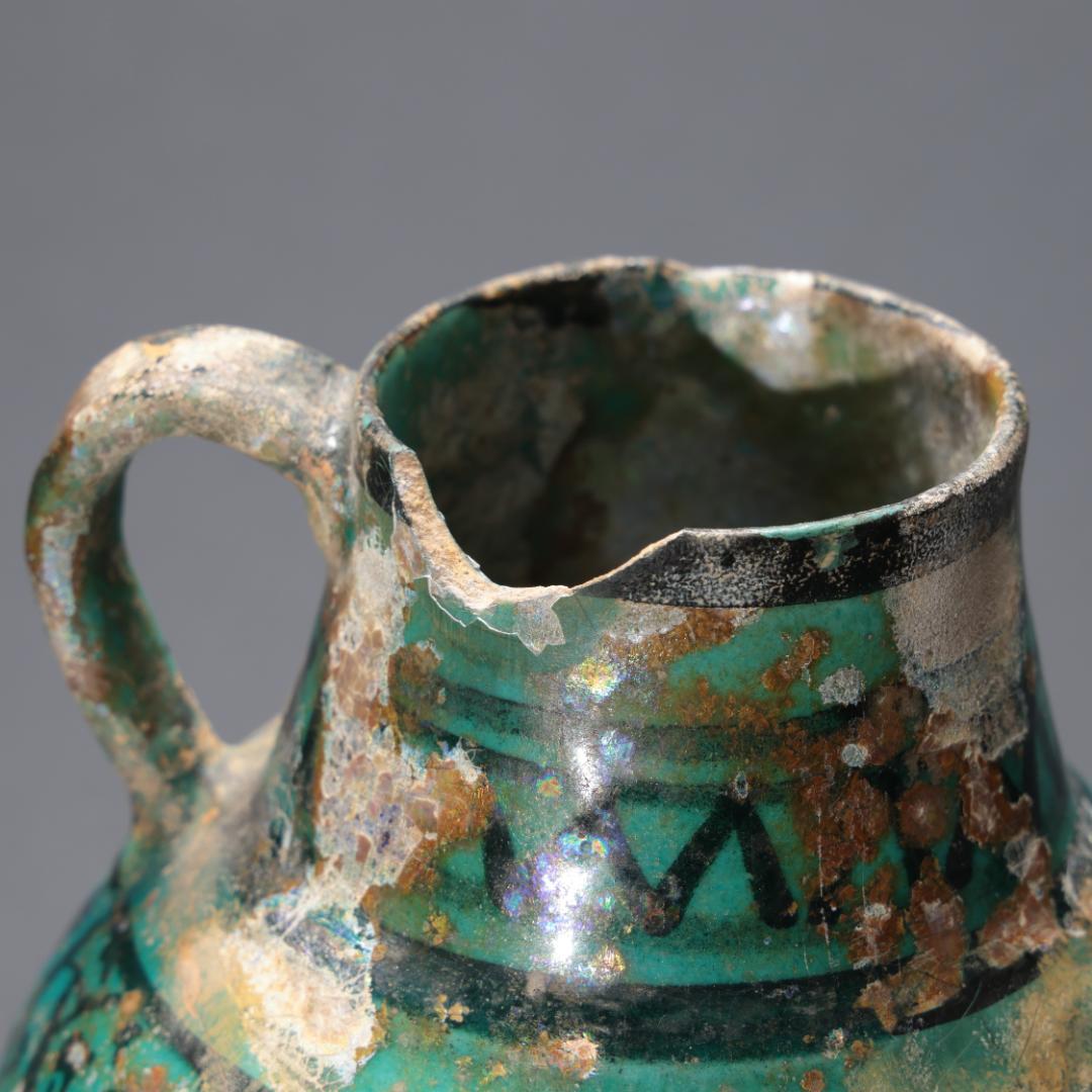 ペルシャ 青釉黒彩手つき水注 イラン アンティーク R1182て - メルカリ