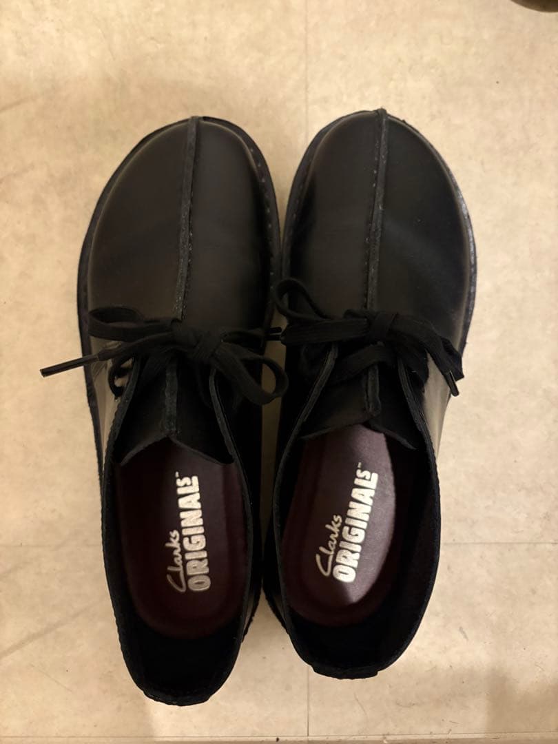 さくらClarks Originals ブラックシューズ CLARKS クラークス Wallabee Scout ワラビー スカウト レザー モカシン