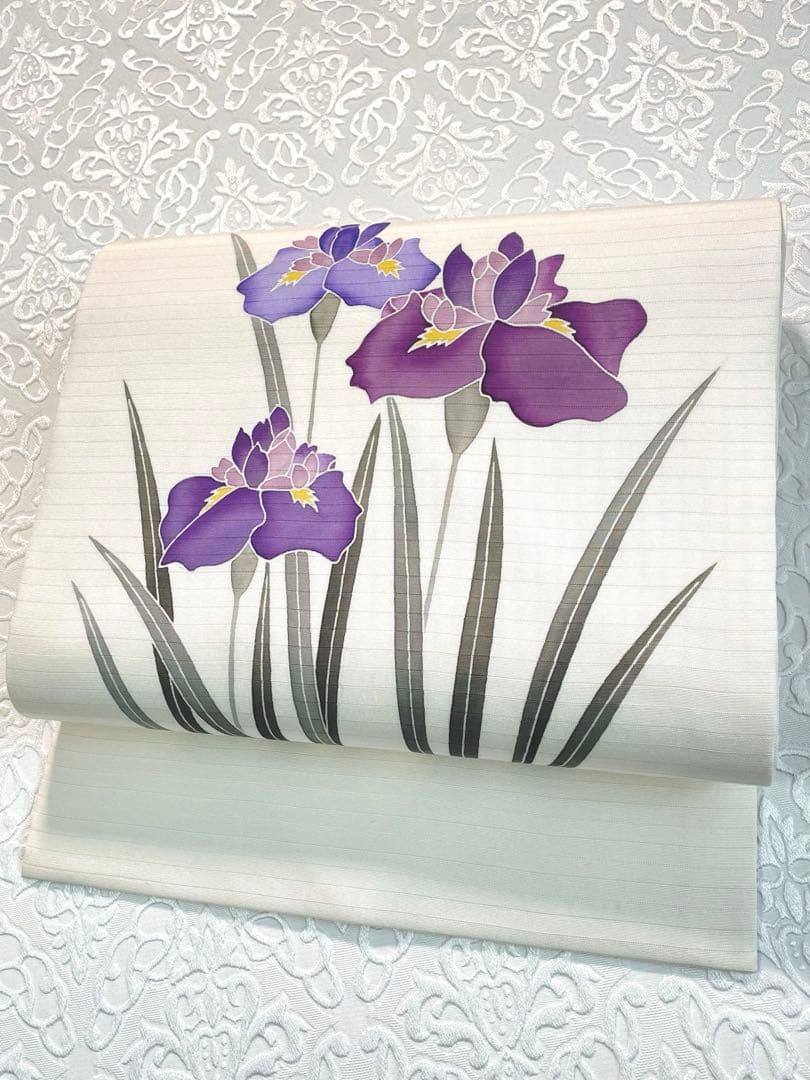 絽 夏物 九寸名古屋帯 染帯 菖蒲 杜若 正絹 SN002 - メルカリ