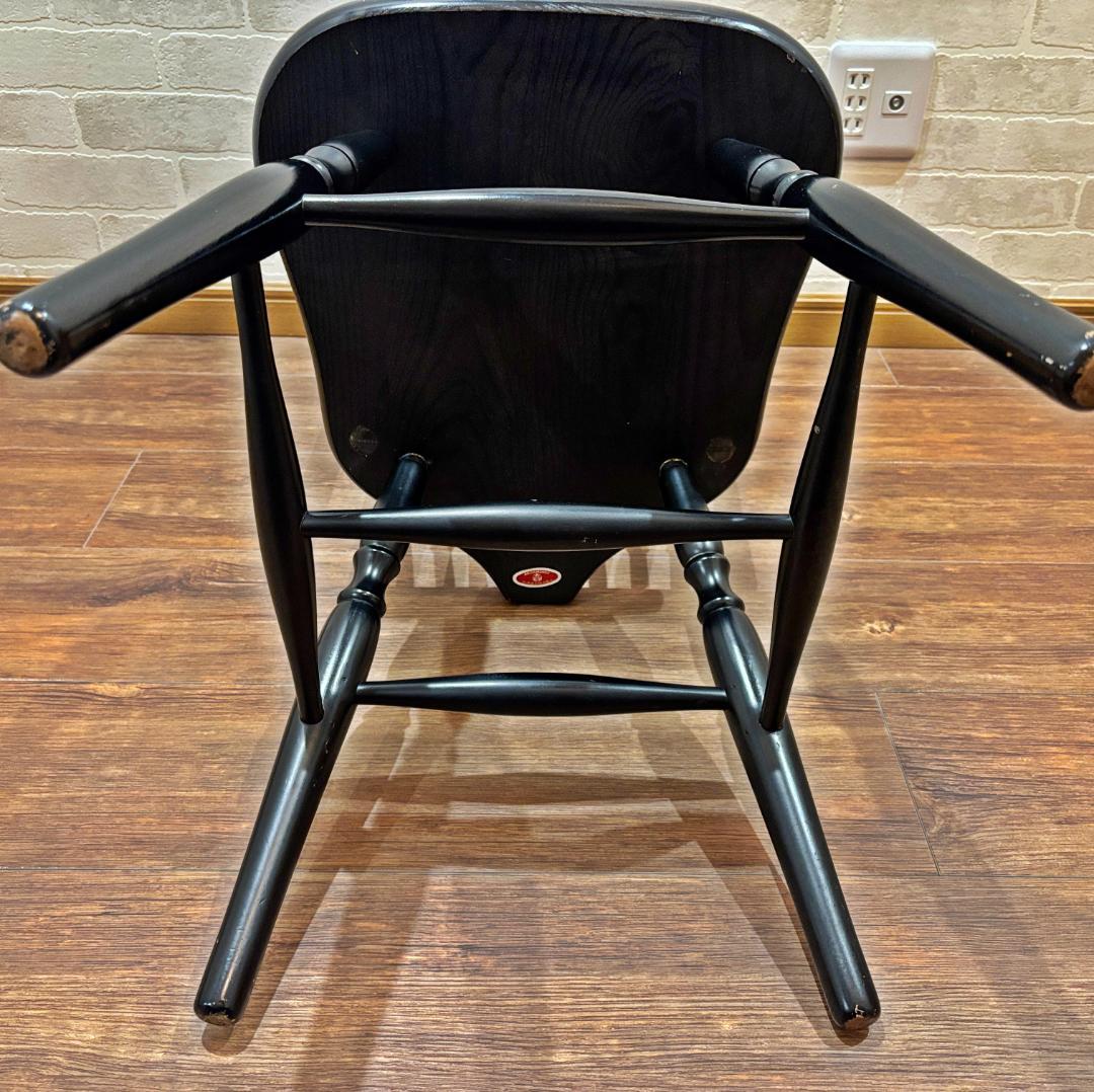 秋田木工 アンティーク レトロ ブラック スピンドルバック ウィンザー