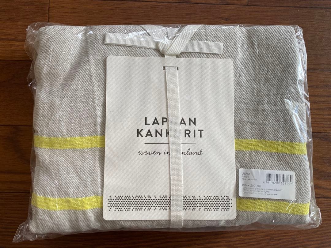 ラプアンカンクリUSVA リネンブランケット 150+200cm イエロー LAPUAN KANKURIT│ラプアン カンクリ リネンブランケット ［USVA］150
