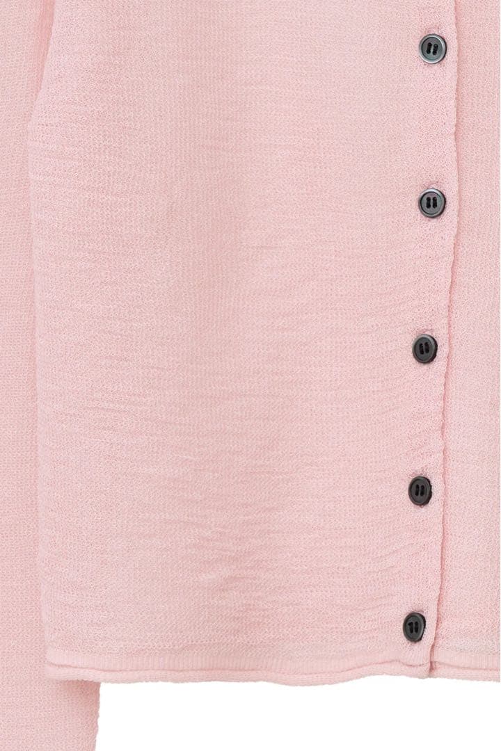 クラネ SHEER ROLLED EDGE KNIT CARDIGAN ピンク - メルカリ