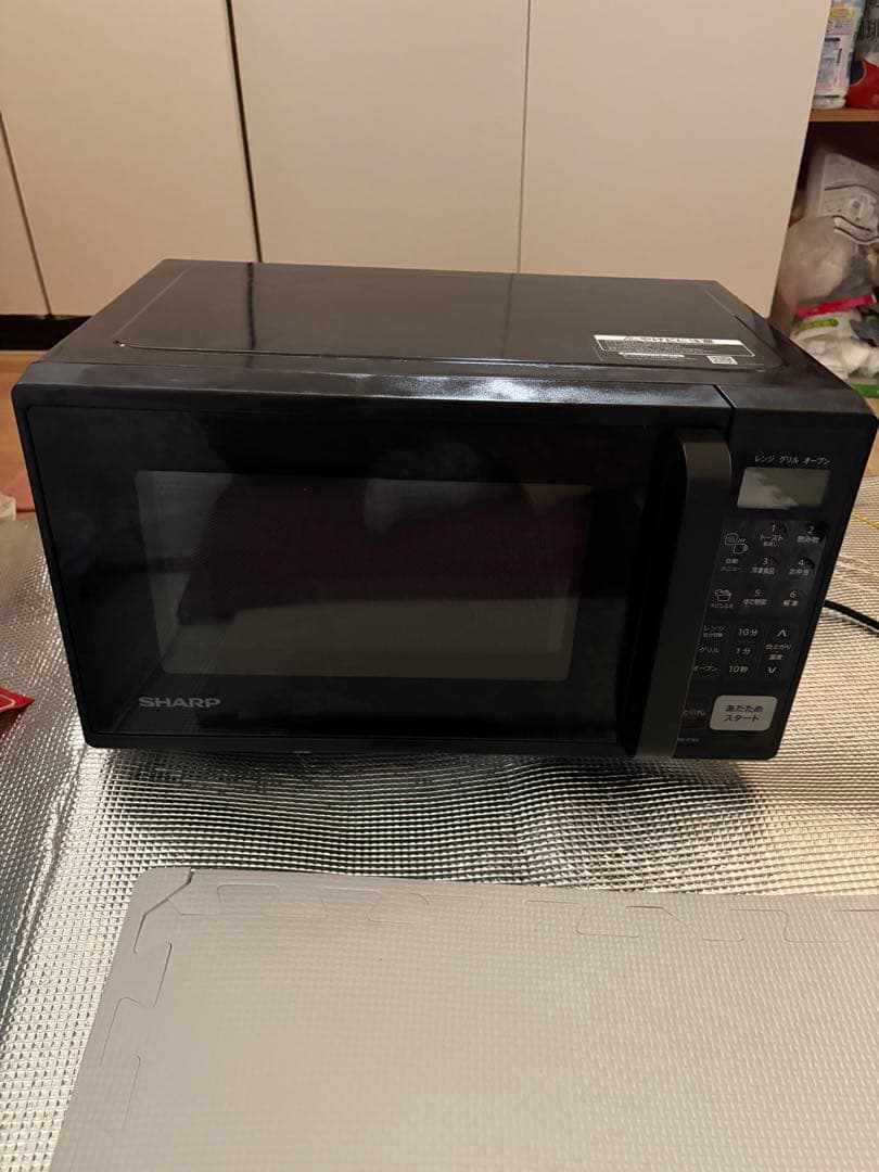 SHARP RE-F163-B コンパクト電子レンジ ブラック - メルカリ