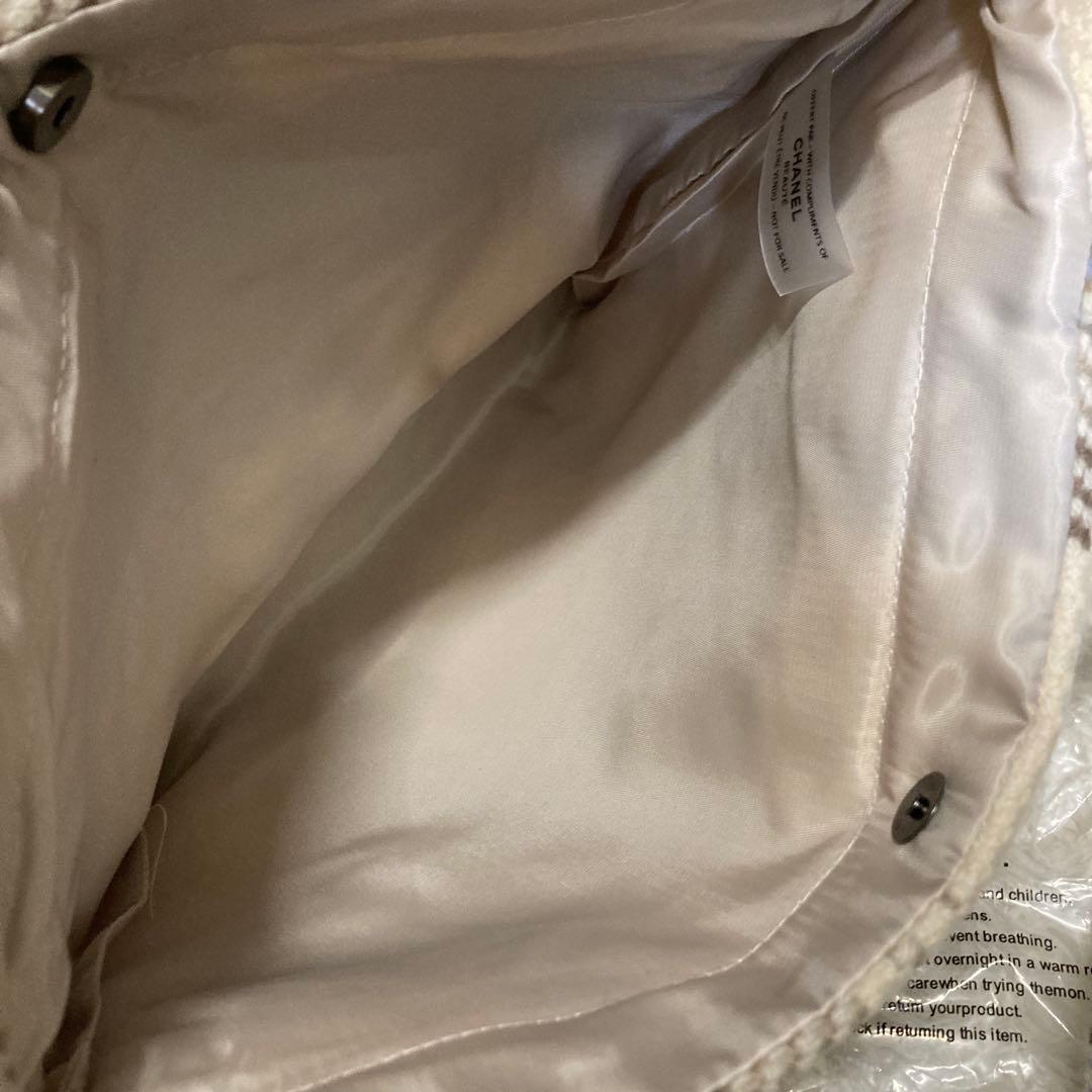 CHANEL チェック柄トートバッグ シフォン 水色 - メルカリ