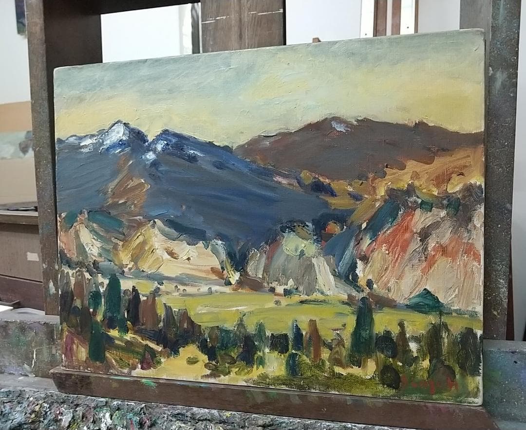 絵画「箱根初冬」 1968 F6 油絵 油彩画 風景画 アート - メルカリ