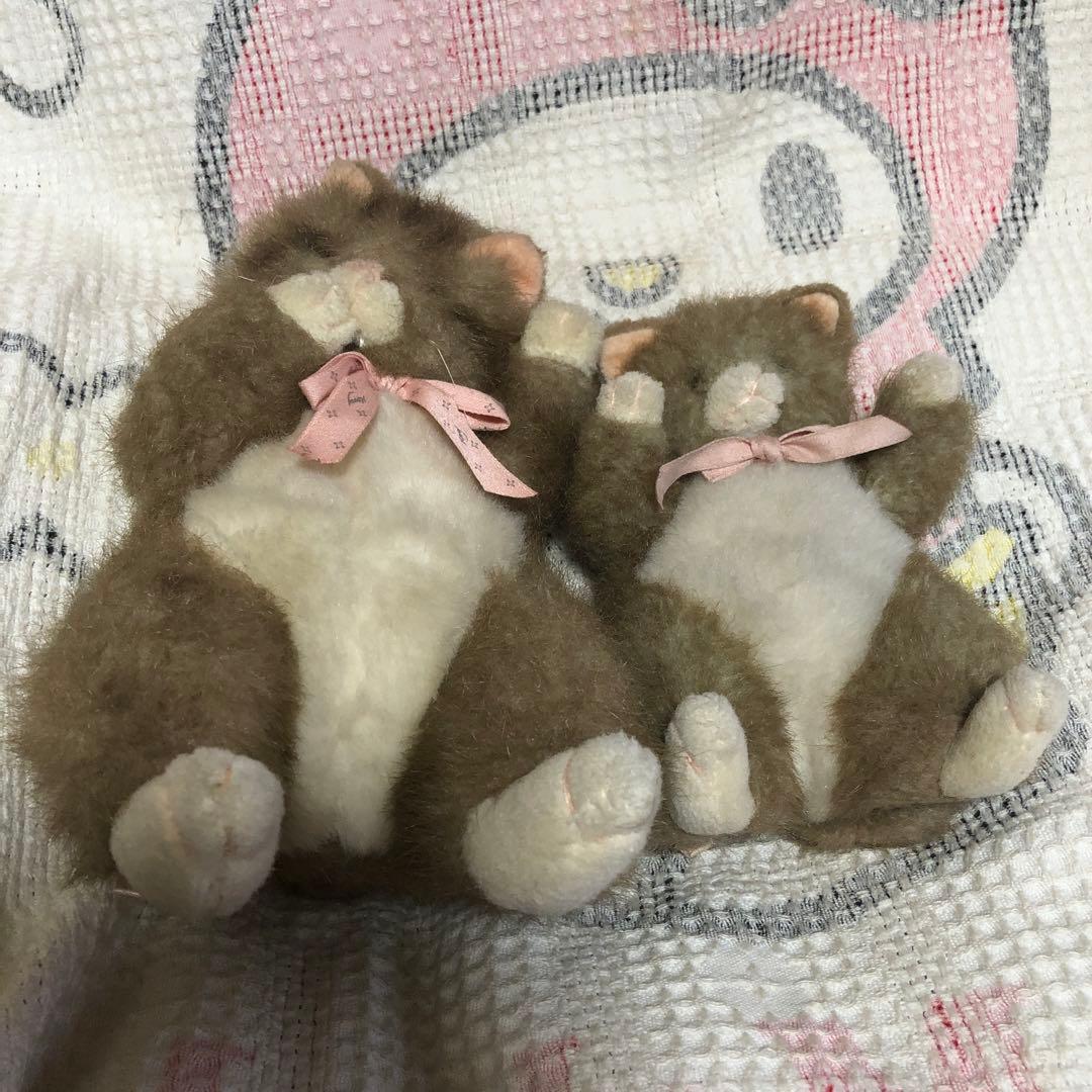 昭和レトロ オオハラ モニー mony 猫 ぬいぐるみ 2コセット 中古 日本