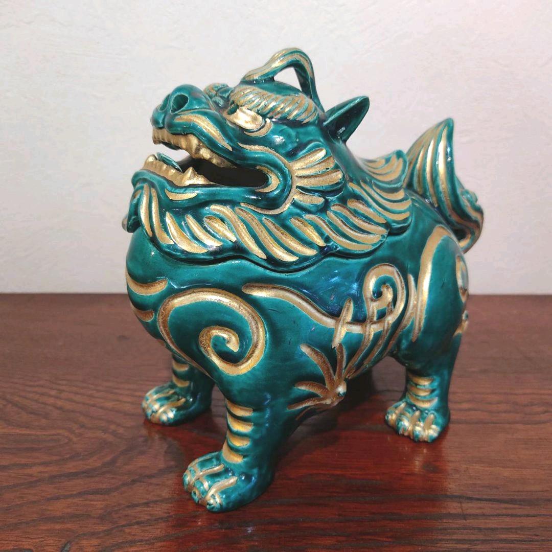 三浦竹軒 青交趾 獅子香炉 二重箱 共箱 - メルカリ
