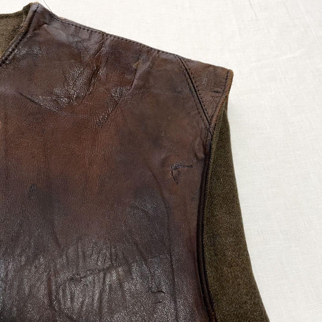 40s イギリス軍 レザー ジャーキンベスト フランス軍 ドイツ軍 ユーロ