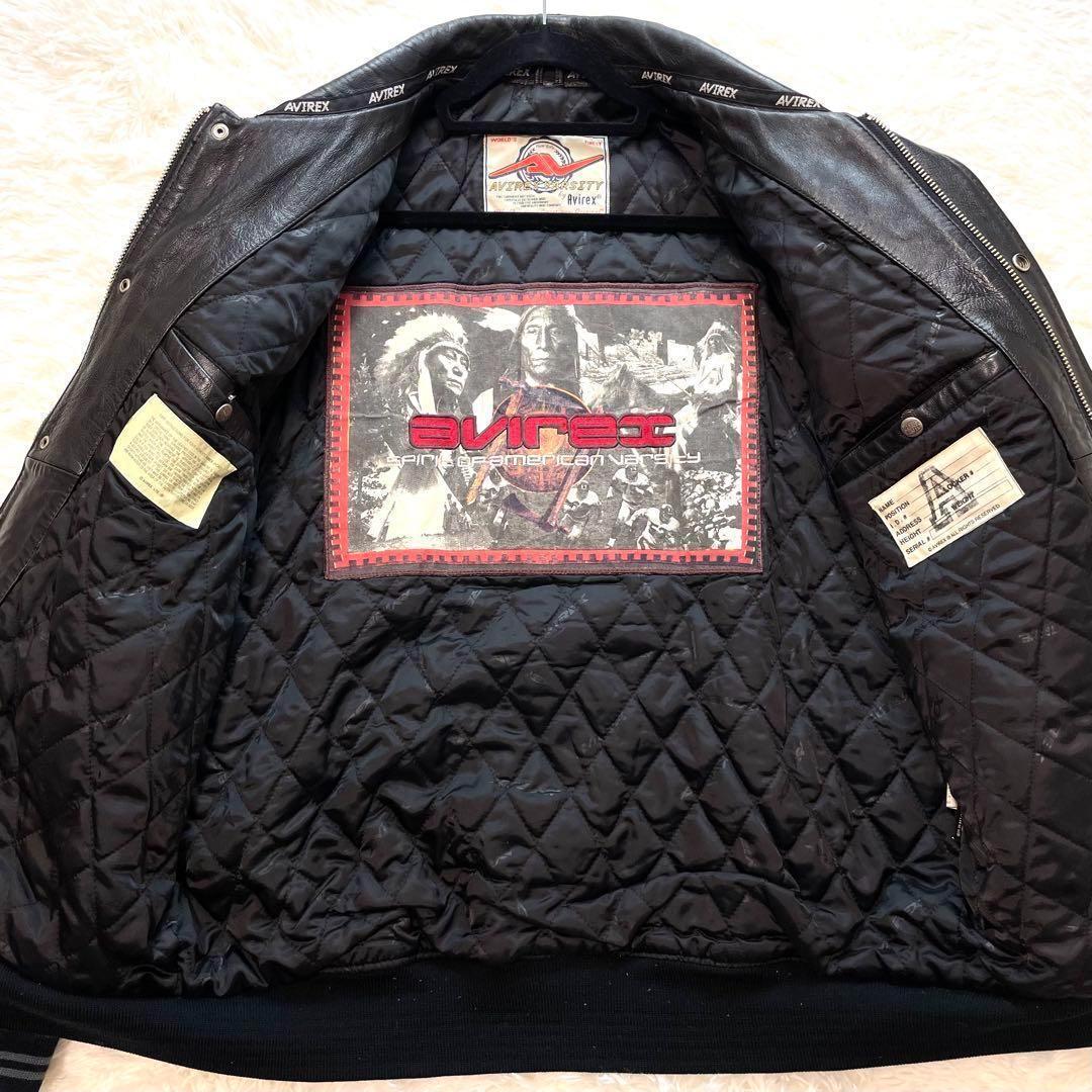 極美品 AVIREX ゴーラーズ レザージャケット 75周年記念 黒 2XL相当