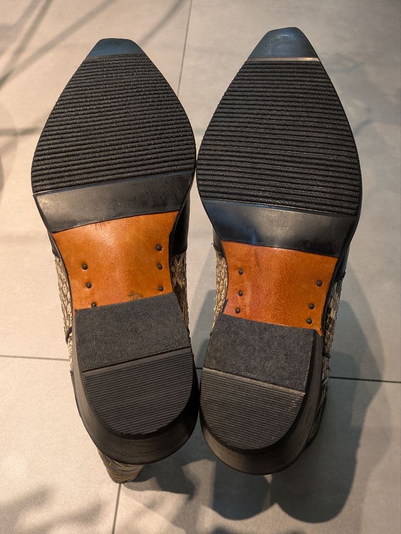 オーダーメイドパイソンレザーウエスタンブーツ 　 25.5cmEEE