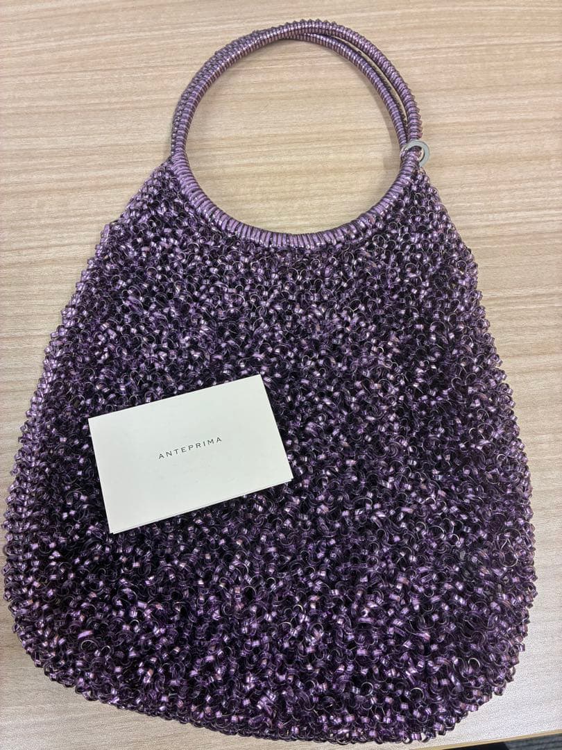 美品 ANTEPRIMA☆アンテプリマ☆ワイヤーバッグ パープル ドロップ型