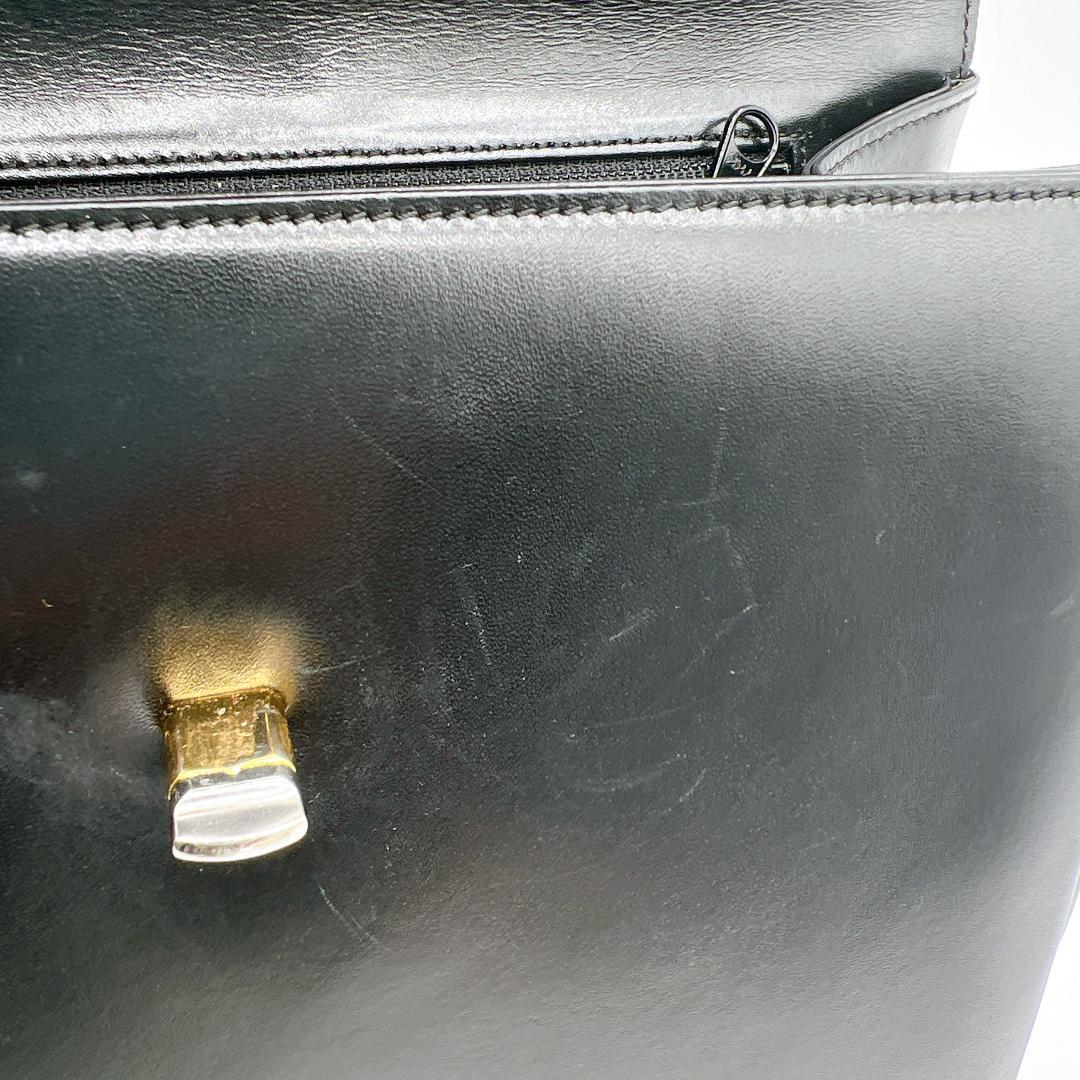 WAKO カーフレザー ターンロック フォーマルバッグ トップハンドル