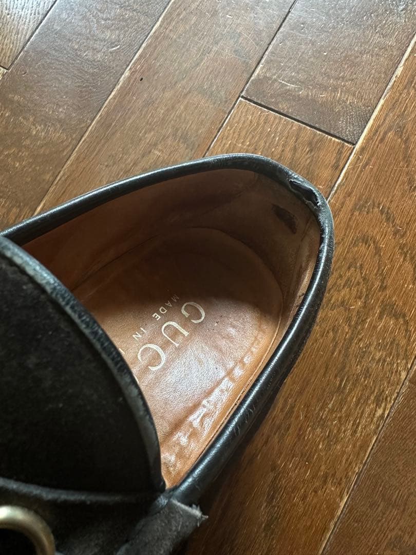 グッチ GUCCI ローファー モカシン ホースビット スウェード 25.5cm