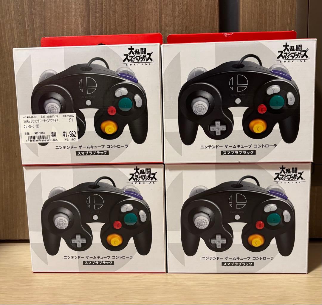 純正ニンテンドー　GCコントローラ スマブラブラック ４個セット 純正】ニンテンドーゲームキューブコントローラ スマブラブラック