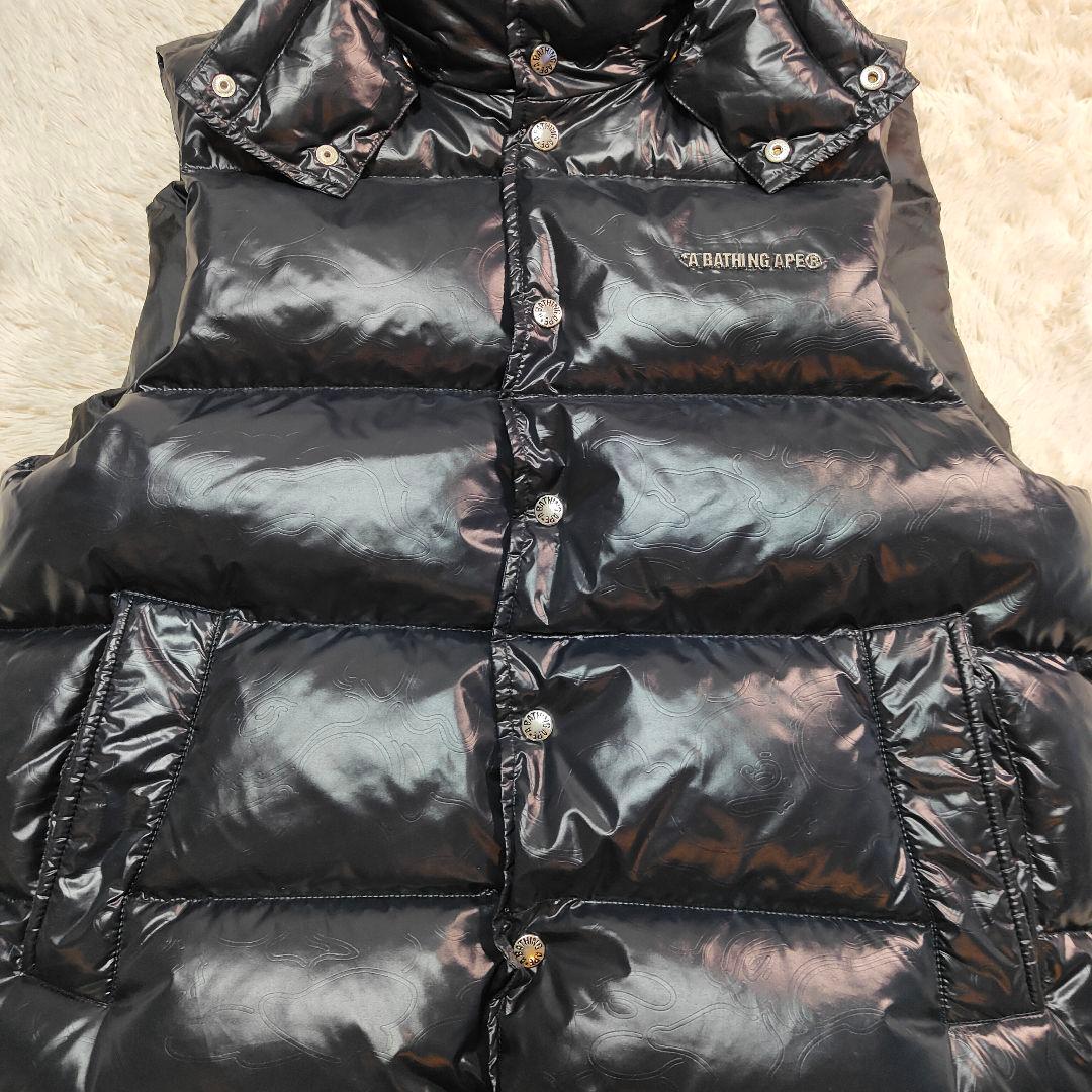 極美品✨カモフラ✨アベイシングエイプ 金属ロゴ 2WAY ダウンベスト